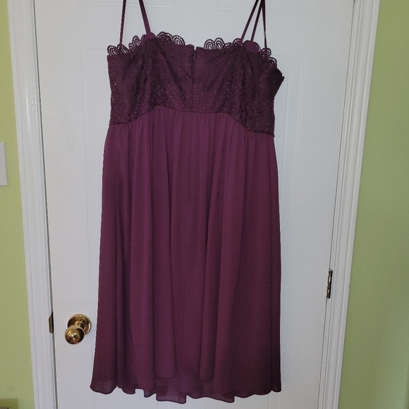 PURPLE M&S Marks and Spencers NWT Occasion Dress Spaghetti Straps Size US 16 - Picture 4 of 15